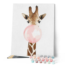 Charger l'image dans la galerie, peinture par numéros | Girafe et Chewing gum | animaux, facile, france, girafes | FiguredArt