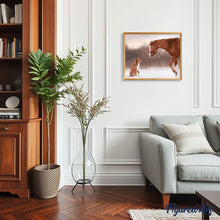 Charger l'image dans la galerie, peinture par numéros | Cheval et Chien dans la Neige | animaux, chevaux, chiens, intermédiaire | FiguredArt
