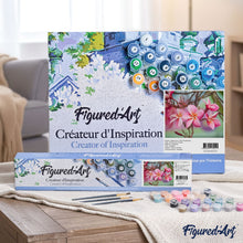 Charger l'image dans la galerie, peinture par numéros | Fleurs de Frangipanier | fleurs, intermédiaire | FiguredArt