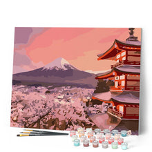 Charger l'image dans la galerie, peinture par numéros | Mont Fuji et Fleurs de Cerisiers au Printemps | complexe, paysages | FiguredArt