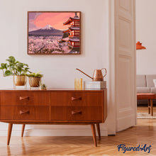 Charger l'image dans la galerie, peinture par numéros | Mont Fuji et Fleurs de Cerisiers au Printemps | complexe, paysages | FiguredArt