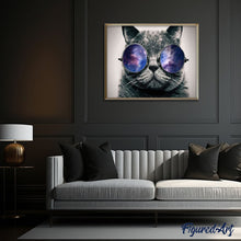 Charger l'image dans la galerie, peinture par numéros | Chat et Lunettes de Soleil | animaux, chats, complexe | FiguredArt