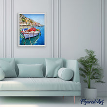 Charger l'image dans la galerie, peinture par numéros | Barque Amarrée au Port | complexe, france, ville | FiguredArt