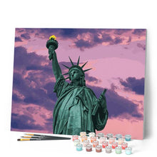 Charger l'image dans la galerie, peinture par numéros | Statue de la Liberté et Ciel rosé | intermédiaire, ville | FiguredArt