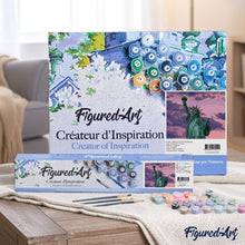 Charger l'image dans la galerie, peinture par numéros | Statue de la Liberté et Ciel rosé | intermédiaire, ville | FiguredArt
