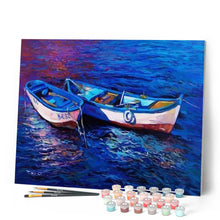 Charger l'image dans la galerie, peinture par numéros | Bateaux de Pêche de Nuit | bateaux, complexe | FiguredArt