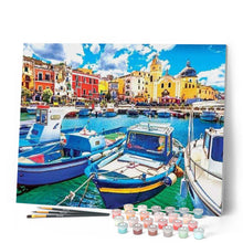 Charger l'image dans la galerie, peinture par numéros | Petits bateaux de pêche au port | bateaux, Complexe, france | FiguredArt