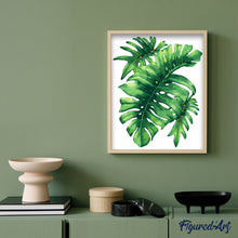 Charger l'image dans la galerie, peinture par numéros | Feuille verte | Facile, fleurs | FiguredArt