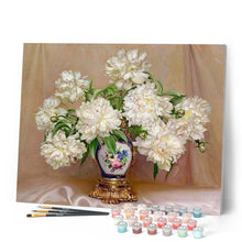 Charger l'image dans la galerie, peinture par numéros | Fleurs blanches et Vase précieux | complexe, fleurs | FiguredArt