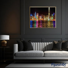 Charger l'image dans la galerie, peinture par numéros | Hong Kong la Nuit | Complexe, ville | FiguredArt
