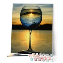 Charger l'image dans la galerie, peinture par numéros | Verre de Vin et vue sur l’Horizon | france, Intermédiaire, paysages | FiguredArt