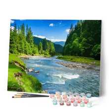 Charger l'image dans la galerie, peinture par numéros | Rivière en forêt | Complexe, paysages | FiguredArt