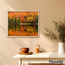 Charger l'image dans la galerie, peinture par numéros | Reflet sur le Lac en Automne | Complexe, paysages | FiguredArt