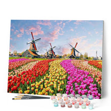 Charger l'image dans la galerie, peinture par numéros | Moulins et lignes de fleurs | Complexe, fleurs, paysages | FiguredArt