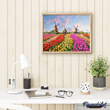 Charger l'image dans la galerie, peinture par numéros | Moulins et lignes de fleurs | Complexe, fleurs, paysages | FiguredArt