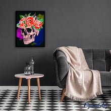 Charger l'image dans la galerie, peinture par numéros | Crane romantique | fleurs, Intermédiaire | FiguredArt