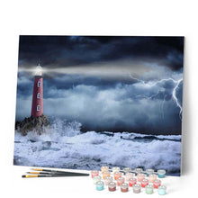 Charger l'image dans la galerie, peinture par numéros | Mer déchainée et Phare | Complexe, paysages | FiguredArt