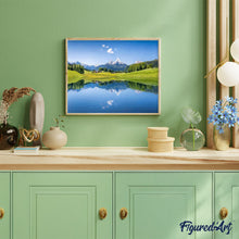 Charger l'image dans la galerie, peinture par numéros | Reflet de montagne sur le lac en été | Intermédiaire, paysages | FiguredArt