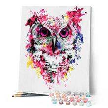 Charger l'image dans la galerie, peinture par numéros | Chouette rose moderne | animaux, chouettes et hiboux, france, Intermédiaire | FiguredArt