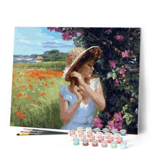Charger l'image dans la galerie, peinture par numéros | Fillette dans les champs | Intermédiaire, paysages, romantique | FiguredArt