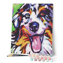 Charger l'image dans la galerie, peinture par numéros | Chien qui tire la langue | animaux, chiens, Intermédiaire | FiguredArt