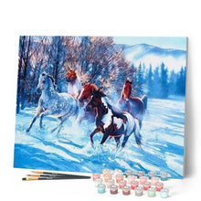 Charger l'image dans la galerie, peinture par numéros | Chevaux galopant dans la Neige | complexe | FiguredArt