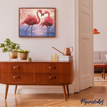 Charger l'image dans la galerie, peinture par numéros | Romance de Flamants Roses | animaux, Facile, flamants roses, oiseaux | FiguredArt