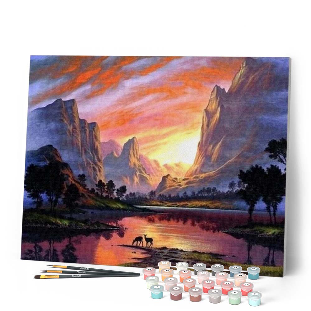 Kit de Peinture par Numéros Paysage Urbain avec Arbre Rouge | Leroy Merlin Kit de Peinture par Numéros Paysage Urbain avec Arbre Rouge | Leroy Merlin