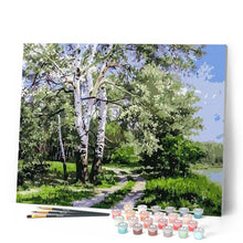 Charger l'image dans la galerie, peinture par numéros | Paysage de Peupliers | arbres, intermédiaire, paysages | FiguredArt