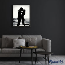 Charger l'image dans la galerie, peinture par numéros | Baiser Romantique en Noir | Facile, romantique | FiguredArt