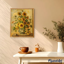Charger l'image dans la galerie, peinture par numéros | Fleurs de Tournesol sur la petite commode | Complexe, fleurs | FiguredArt