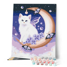 Charger l'image dans la galerie, peinture par numéros | Chat sur le croissant de lune | animaux, chats, Facile | FiguredArt