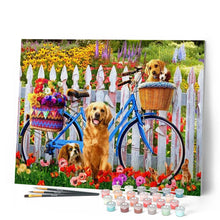 Charger l'image dans la galerie, peinture par numéros | Chiens et vélos | animaux, chiens, Complexe, fleurs | FiguredArt