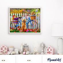 Charger l'image dans la galerie, peinture par numéros | Chiens et vélos | animaux, chiens, Complexe, fleurs | FiguredArt