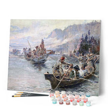 Charger l'image dans la galerie, peinture par numéros | Rencontre avec les Indiens | Complexe, paysages | FiguredArt