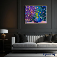 Charger l'image dans la galerie, peinture par numéros | Grand Paon | animaux, Intermédiaire, oiseaux, paons | FiguredArt