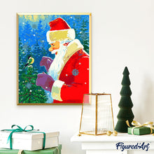 Charger l'image dans la galerie, peinture par numéros | Père Noël et son oiseau | animaux, Facile, Noël, oiseaux | FiguredArt
