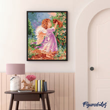 Charger l'image dans la galerie, peinture par numéros | Petit Ange et chiot | animaux, chiens, intermédiaire, religion, romantique | FiguredArt