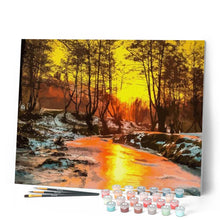 Charger l'image dans la galerie, peinture par numéros | Cours d’eau en Hiver | forêt, Intermédiaire, paysages | FiguredArt