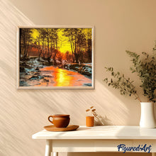 Charger l'image dans la galerie, peinture par numéros | Cours d’eau en Hiver | forêt, Intermédiaire, paysages | FiguredArt