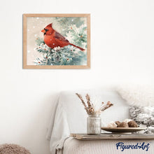 Charger l'image dans la galerie, peinture par numéros | Oiseau rouge sous la Neige | animaux, Intermédiaire, oiseaux | FiguredArt