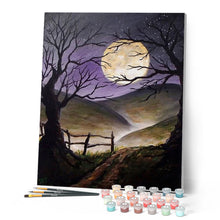 Charger l'image dans la galerie, peinture par numéros | Chemin et Pleine Lune | Complexe, paysages | FiguredArt