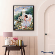 Charger l'image dans la galerie, peinture par numéros | Petit Ange près du Phare | animaux, complexe, paysages, religion, romantique | FiguredArt