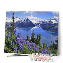 Charger l'image dans la galerie, peinture par numéros | Fleurs et Montagne | Complexe, fleurs, montagnes, paysages | FiguredArt