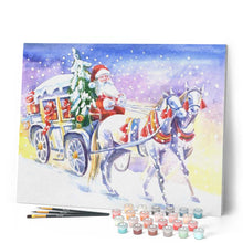 Charger l'image dans la galerie, peinture par numéros | Calèche et Père Noël | Complexe, Noël | FiguredArt