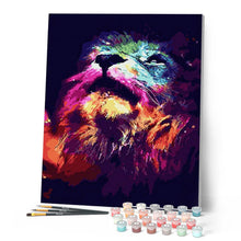 Charger l'image dans la galerie, peinture par numéros | Lion abstrait coloré | animaux, Intermédiaire, lions | FiguredArt