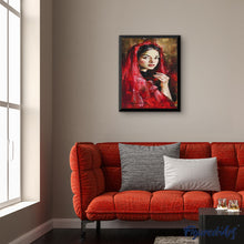 Charger l'image dans la galerie, peinture par numéros | Femme Voile Rouge | Complexe, portrait | FiguredArt