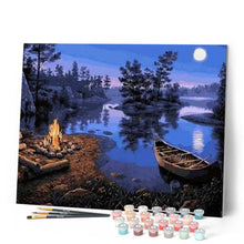 Charger l'image dans la galerie, peinture par numéros | Feu au bord de l’eau | Intermédiaire, paysages | FiguredArt