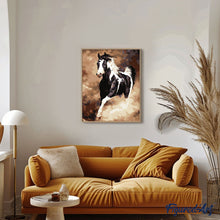Charger l'image dans la galerie, peinture par numéros | Grand Cheval Noir et Blanc | animaux, chevaux, Facile | FiguredArt