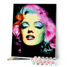 Charger l'image dans la galerie, peinture par numéros | Marilyn Monroe Cheveux Roses | Facile, portrait | FiguredArt